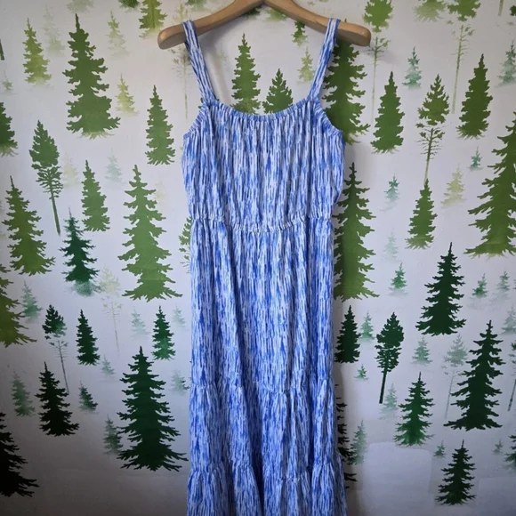 INC Printed Tiered Tie-Waist Maxi Dres - Picture 1 of 9